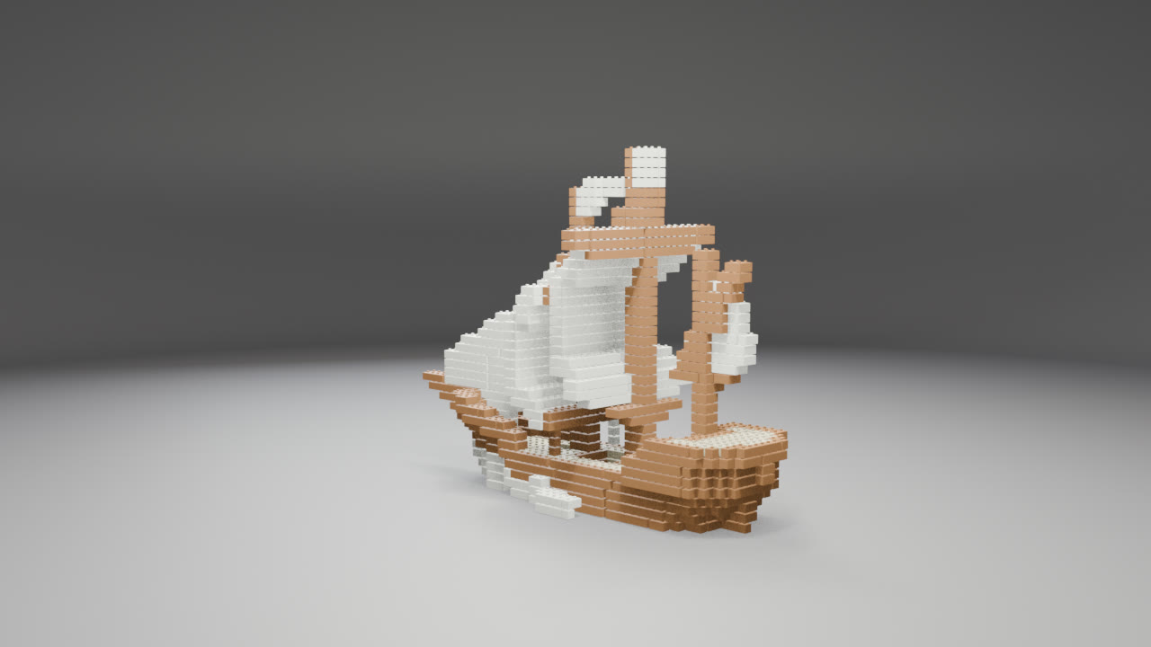 Pirate Galleon built from LEGO bricks